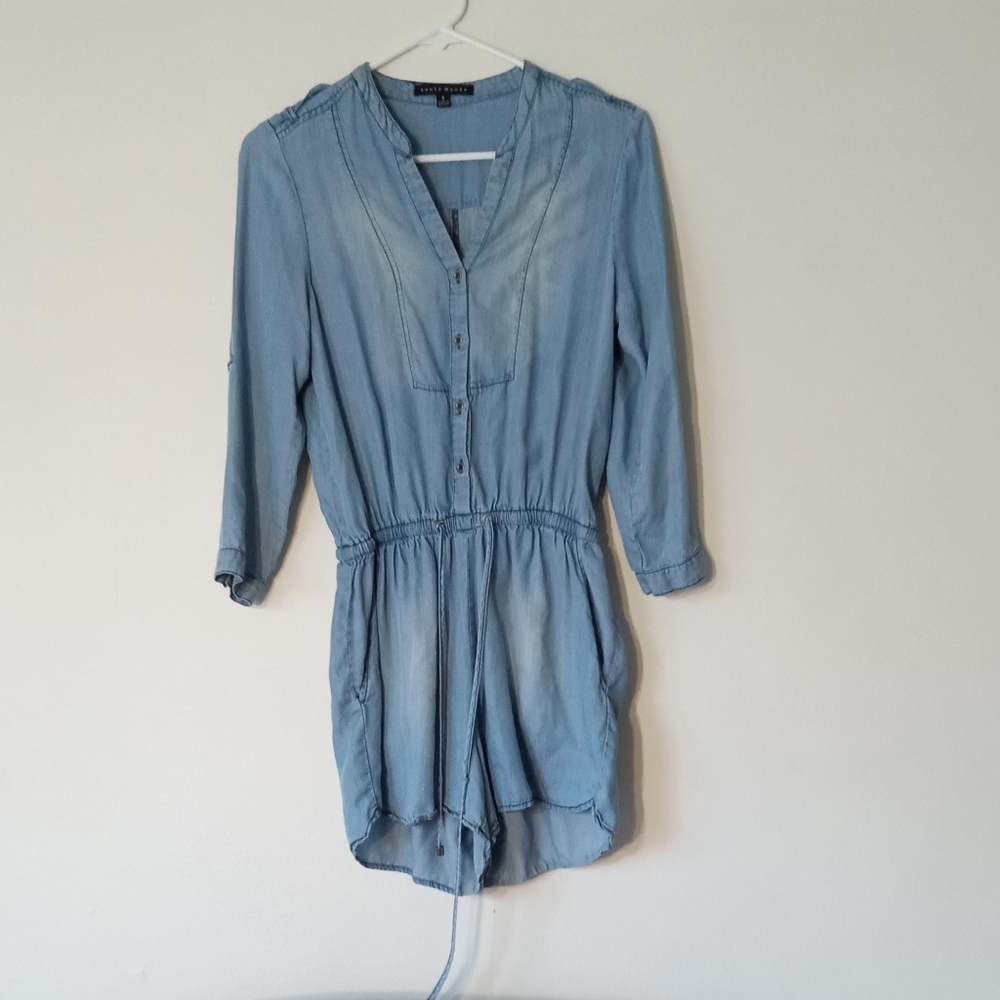 Baby blue denim Romper